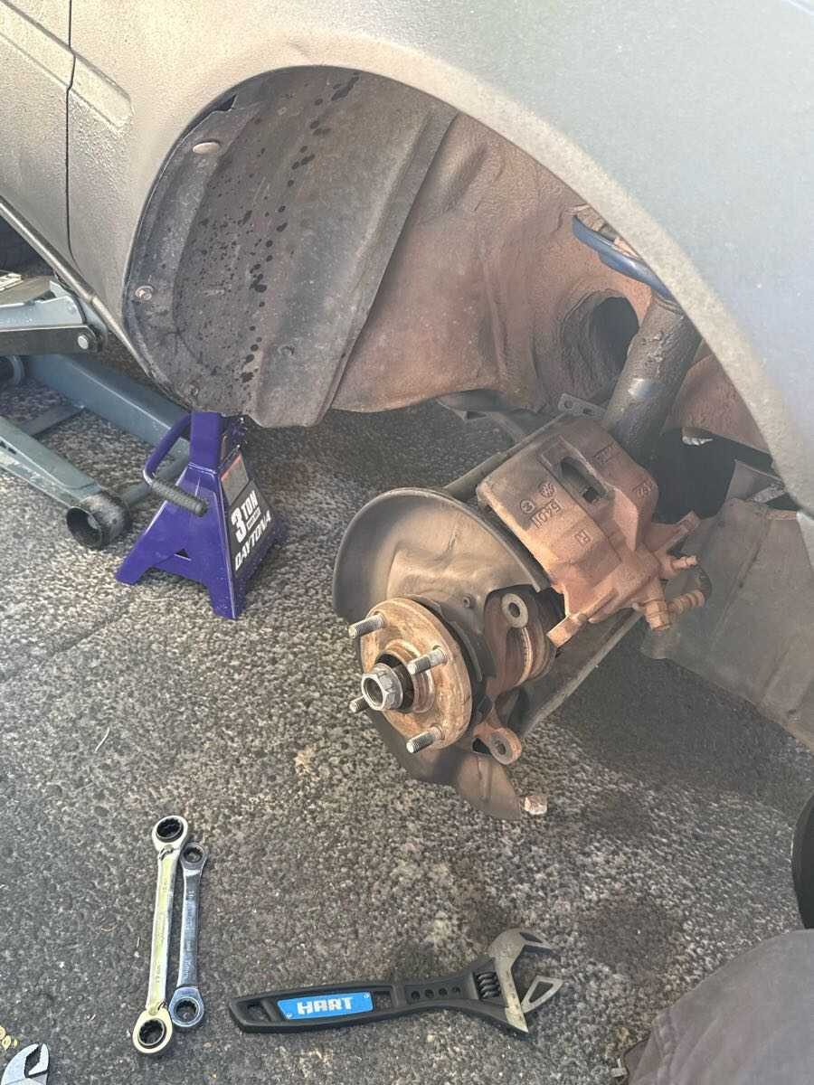Exposed brake rotor and hub from a WNR project