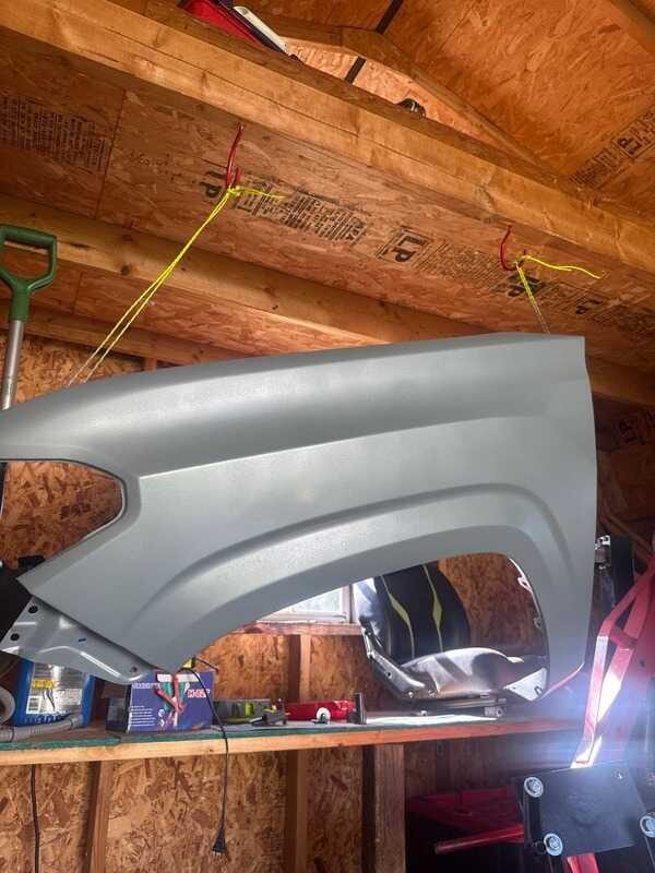 Silver body panel in the WNR restoration project post